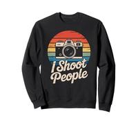 I Shoot People Appareil photo drôle photographie rétro femmes hommes Sweatshirt