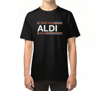 I Shop Here for Aldis Time T-Shirts Fashion Short-Sleeved Cotton Shirt Clothing