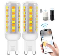 I-SHUNFA G9 Ampoules LED Dimmable Smart WiFi,Compatible Avec Alexa/Google Home,AC 220V Variable en Continu,2700K-6500K,Luminosité Réglable de 1% à 100%,0.4-4W,40LM-400LM,Fonction Minuterie,Pack de 2