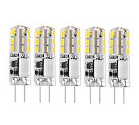 I-SHUNFA Lot de 5 Ampoules LED G4 12 V Blanc Lumière du Jour 6000K 1.24 W | AC/DC 12V,Remplacement Halogène 12-15W Culot G4 Bi-broches Type JC Ampoule à économie d'énergie non Variable