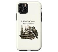 I Silently Correct Your Grammar Skull Raven Funny Teacher Coque pour iPhone 11 Pro