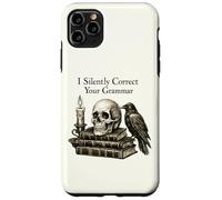 I Silently Correct Your Grammar Skull Raven Funny Teacher Coque pour iPhone 11 Pro Max