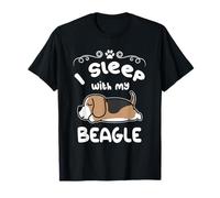 I Sleep with My Beagle Dog Sleeping Funny Puppy Dogs Lovers T-Shirt