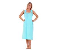 i-Smalls Chemise de nuit super légère sans manches 100 % coton doux pour la peau avec bordure élégante en dentelle, menthe, 3XL