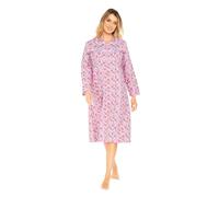 i-Smalls Chemise de nuit thermique à manches longues en flanelle super douce pour femme Motif floral, rose, 42-44