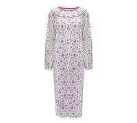 i-Smalls Chemise de nuit thermique pour femme, 100 % coton brossé, avec boutons sur le devant, très longue, taille L à 3XL, rose, 3XL