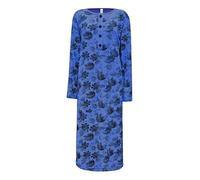 i-Smalls Chemise de nuit thermique pour femme - Coton brossé super doux - Imprimé feuilles, bleu marine, XXL