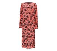 i-Smalls Chemise de nuit thermique pour femme en polaire super douce avec imprimé feuilles, rose, XXL