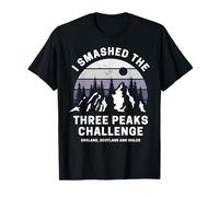 I Smashed Three Peaks Challenge Cadeau de randonnée britannique T-Shirt