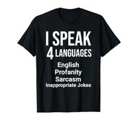 I Speak 4 Langues - Professeur de Grammaire Anglaise Amusant T-Shirt Graphique avec Valeur