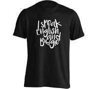 I Speak English and Budgie T-Shirt Bird Animal Pet Funny Hipster Pun Joke Men Tee Black Tee Hemden(Large)