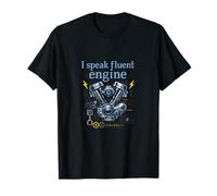 I Speak Fluent Engine Badge de Motard Vintage T-Shirt