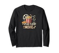 I Speak Fluent Movie Popcorn Film Lover Cinema Fan Manche Longue