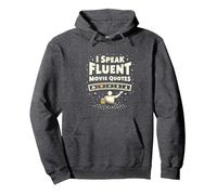 I Speak Fluent Movie Quotes Cinephile Film Lover Sweat à Capuche, Unisexe pour Adultes, Chiné Foncé, M