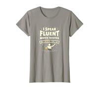 I Speak Fluent Movie Quotes Cinephile Film Lover T-Shirt, Femme, Ardoise, 3XL