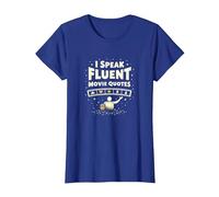 I Speak Fluent Movie Quotes Cinephile Film Lover T-Shirt, Femme, Bleu Royal, 3XL