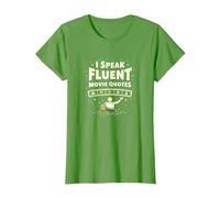 I Speak Fluent Movie Quotes Cinephile Film Lover T-Shirt, Femme, Herbe, 3XL