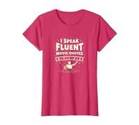 I Speak Fluent Movie Quotes Cinephile Film Lover T-Shirt, Femme, Rouge chiné, M