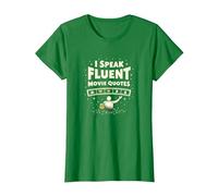 I Speak Fluent Movie Quotes Cinephile Film Lover T-Shirt, Femme, Vert Kelly, XXL