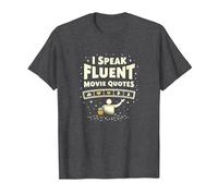 I Speak Fluent Movie Quotes Cinephile Film Lover T-Shirt, Homme, Chiné Foncé, S