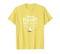 I Speak Fluent Movie Quotes Cinephile Film Lover T-Shirt, Homme, Citron, XXL
