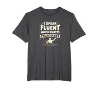 I Speak Fluent Movie Quotes Cinephile Film Lover T-Shirt, Homme Grandes Tailles, Chiné Foncé, 2X Tall
