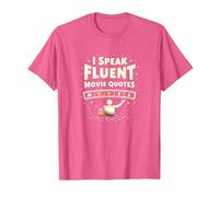I Speak Fluent Movie Quotes Cinephile Film Lover T-Shirt, Homme, Rose chiné, 3XL
