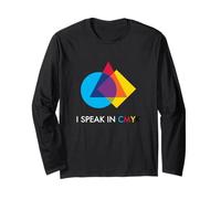 I Speak in CMYK Color Theory Print Shop Designer Graphique Manche Longue