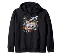 I Spend All My Money Getting High Pilote Aviation |- Sweat à Capuche
