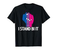 I Stand Bi It Bisexual Pride Fist Drapeau Arc-en-Ciel T-Shirt