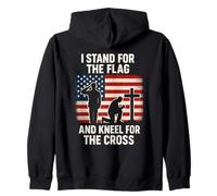 I Stand for The Flag and Kneel for The Cross Chrétien Sweat à Capuche
