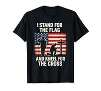 I Stand for The Flag and Kneel for The Cross Chrétien T-Shirt