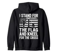 I Stand for The Flag and Kneel for The Cross Patriotes Foi Sweat à Capuche