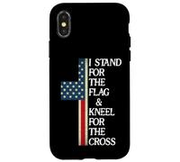 I Stand for The Flag and Kneel for The Cross USA Freedom God Coque pour iPhone X/XS