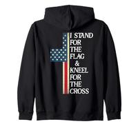 I Stand for The Flag and Kneel for The Cross USA Freedom God Sweat à Capuche