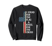 I Stand for The Flag and Kneel for The Cross USA Freedom God Sweatshirt