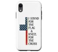 I Stand for The Flag Kneel for The Cross USA Freedom God US Coque pour iPhone XR