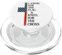 I Stand for The Flag Kneel for The Cross USA Freedom God US PopSockets PopGrip pour MagSafe