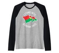 I Stand With Burkina Faso And Ibrahim Traore Carte Drapeau Manche Raglan