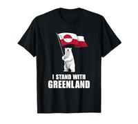 I Stand with Groenland Flag Bear Kalaallit Greenlanders T-Shirt