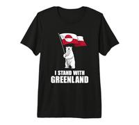 I Stand with Groenland Flag Bear Kalaallit Greenlanders T-Shirt Haut de Gamme