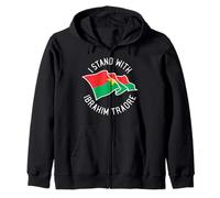 I Stand With Ibrahim Traore And Burkina Faso Carte Drapeau Sweat à Capuche