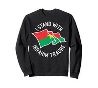 I Stand With Ibrahim Traore And Burkina Faso Carte Drapeau Sweatshirt