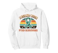 I Stand with PTSD Survivors Ruban rétro Santé mentale Sweat à Capuche