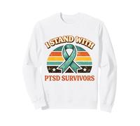 I Stand with PTSD Survivors Ruban rétro Santé mentale Sweatshirt
