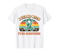 I Stand with PTSD Survivors Ruban rétro Santé mentale T-Shirt