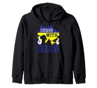 I Stand with Ukraine - Love Stop War - Carte de l'Ukraine Sweat à Capuche