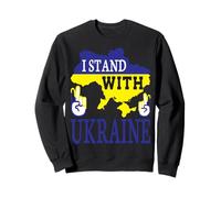 I Stand with Ukraine - Love Stop War - Carte de l'Ukraine Sweatshirt