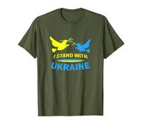 I Stand With Ukraine Peace Colombe Ukraine Drapeau Ukrainien T-Shirt