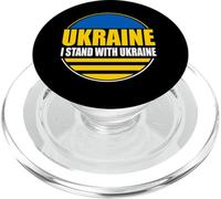 I Stand with Ukraine Ukrainian Pride Jaune Bleu Soleil PopSockets PopGrip pour MagSafe